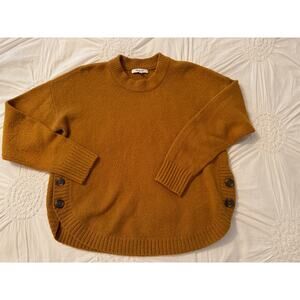 Women’s Madewell Sweater Sz S Cozy Birchmont Cotton Pullover Side Button Accents